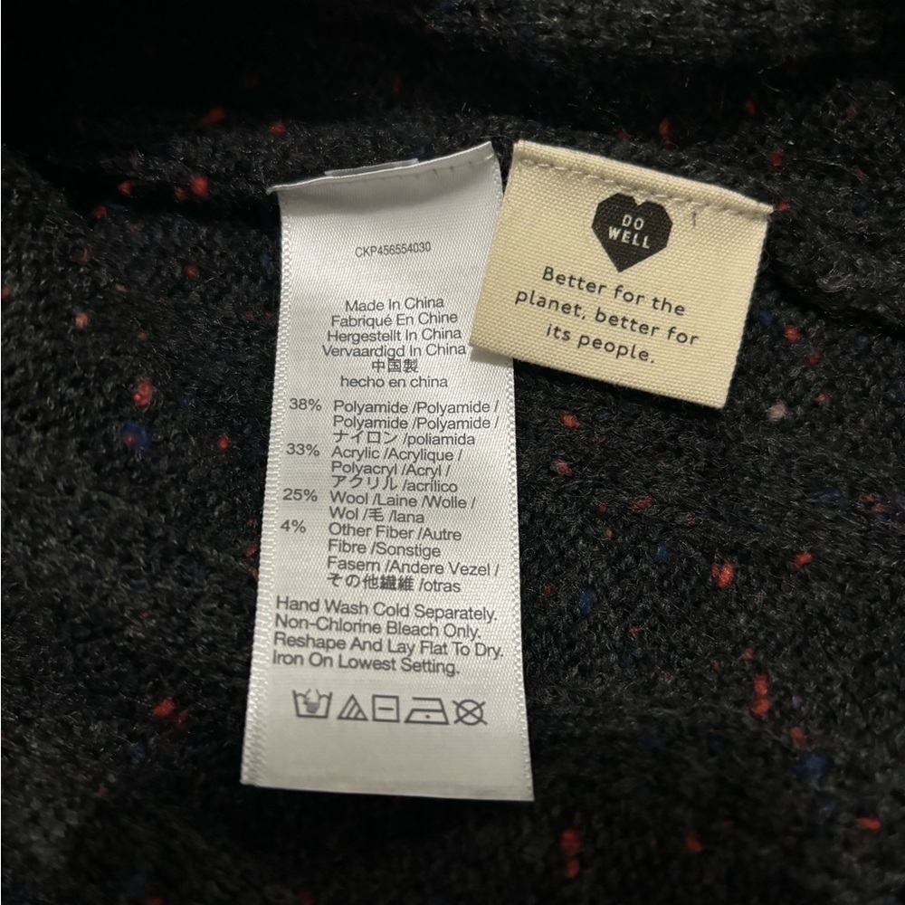 Madewell Coal Gray DONEGAL Rolled Mock Neck Wool Blend Sweater Dress. Small - Picture 6 of 9